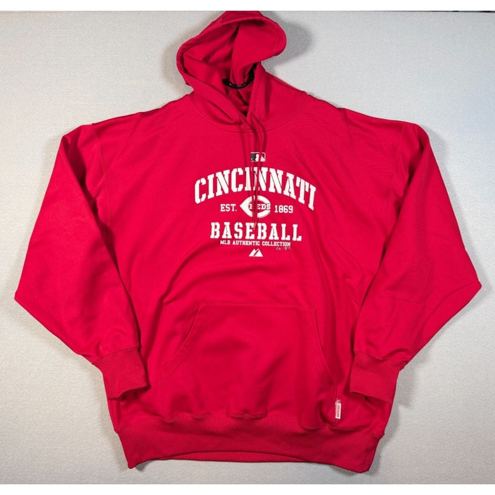 Cincinnati Reds Majestic MLB Authentic Collection Red Hoodie - NEW No Tags - XL